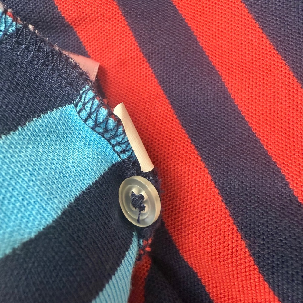 90s Club Room Mens Striped Rugby Polo Shirt Size XXL Knit Dopamine Retro Pocket - Picture 14 of 15